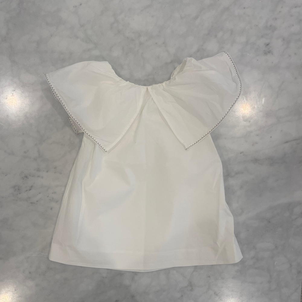 Zara White Kids Dress with Flutter Sleeves,